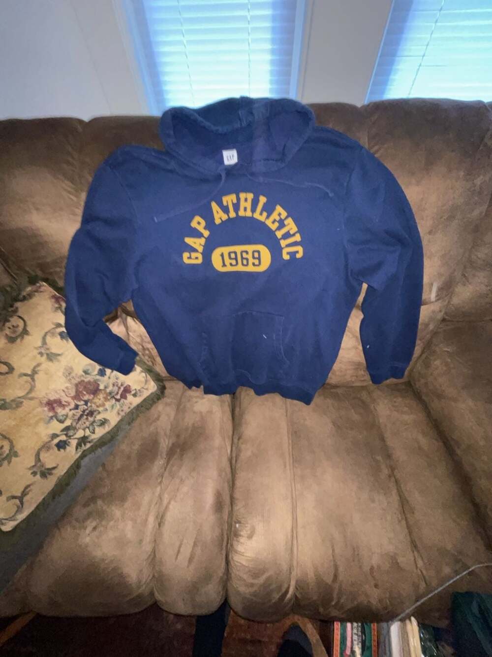 Gap Athletic 1969 Navy Blue Pullover Hoodie Sweatshirt XL